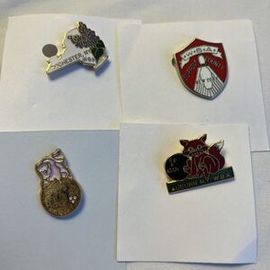 4 Vintage New York WBA Women's Bowling Association Collectible Enamel Pins